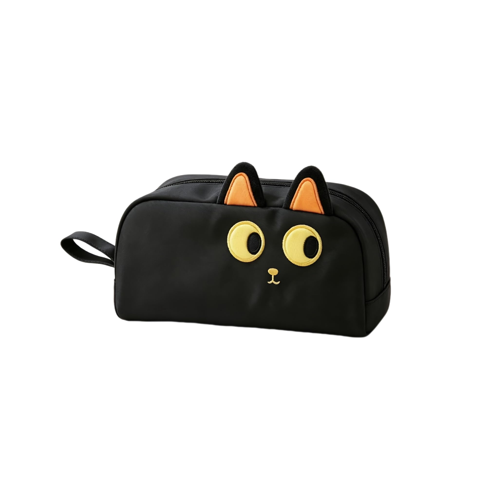Cosiesnest Cute Pencil Case, Cat Pencil Cases, Pencil Case with Compartments, Large Capacity Pencil Cases, Cute 3D Cat Ear Stationery Pouch, Black for School, Office & Daily Use