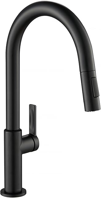 Kraus KPF-2820MB Oletto Single Handle Pull-Down Kitchen Faucet, 17 Inch, Matte Black