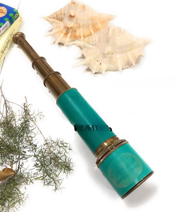 18 Inch Brass Ship Captain Telescope Engraved HMS Endeavour Marine Telescopes Functional Vintage Handcrafted Collapsible Pirate Spyglass Gifting for Travellers Adventure Enthusiasts