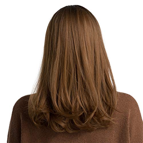 menolana Peruca Feminina de 18 '' Reta Resistente Ao Calor Na Altura Do Ombro