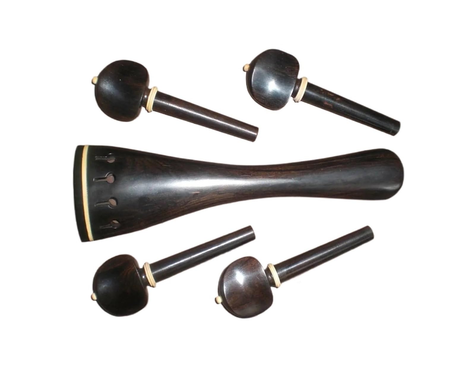 1 set di raccordi for violoncello in ebano con 1 cordiera e 4 piroli for violoncello 4/4
