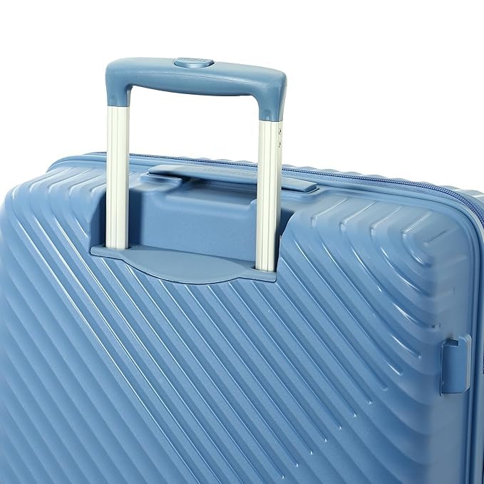 Image of American Tourister Set (55+68+79 CM) Check-in Trolley Bag with Combination Non TSA Lock & 8 Wheels Hard-Sided PC Medium Suitcase /Trolley Bag with Double Spinner Wheels /Luggage for Men & Women (Blue)