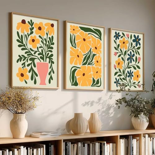 Image of kotart Boho Art Home Decoration Painting | Paintings With Frame For Living Room Bed Room Hotel Wall Decor Digital Reprint Set of 3 (19X25 inch)