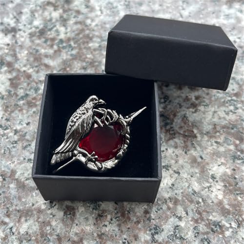 Image of Game LAD Sylus Crow Cosplay Badge Necklace Alloy Red Gem Brooch Lapel Pins Jewelry Bag Costume Accessories Prop Gifts