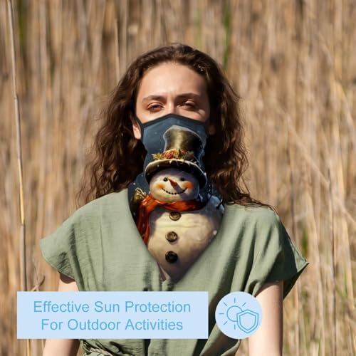 4 Pieces Christmas Retro Neck Gaiter Bandana Face Mask, Sun Cooling Scarf Gator Cover Head for Men Women3