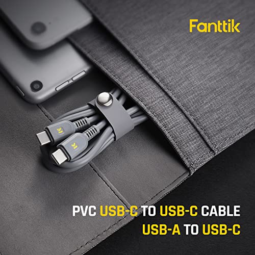Fanttik USB C to USB C Cable(65W) & USB A to USB C Cable (18W), for iPhone 15/15Pro,MacBook Pro 2020, iPad Pro 2020, iPad Air 4, Samsung Galaxy S23+/S23 Ultra/S22 Ultra