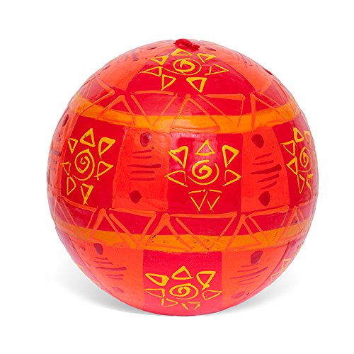 South African Large Ball Candle - Fair Trade - Hand Painted Sunset Design - Single Wick - 12 cm