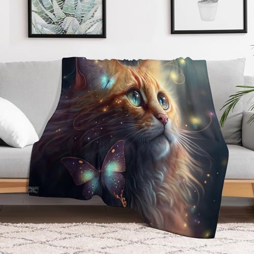 Couverture chat 100% flannel de qualité supérieure et jeté de canapé doux