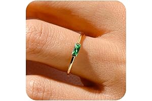 RLMOON Dainty Minimalist Rings: Birthstone Elegance