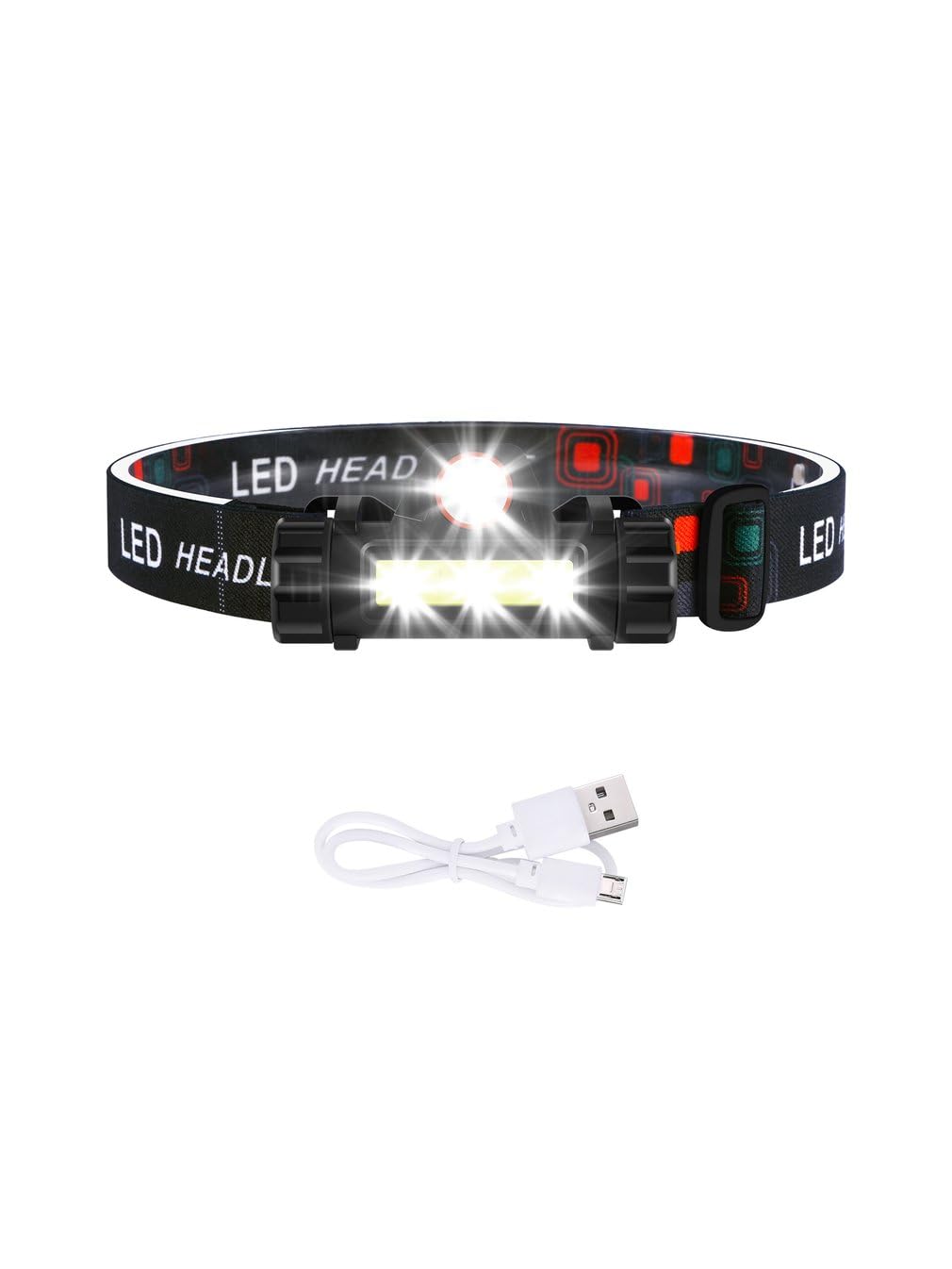 LESHPHead Lamps Led Rechargeable,Head Torch Super Bright Outdoor Camping Waterproof Headlamps,Adjustable Angle High Brightness Hiking Led Headlight USB Rechargeable