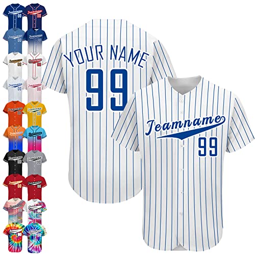 Personalizzato Baseball Jersey Sticthed Personalizzato Sprots Uniforme Pulsante Dowm Stampato Nome & Numero Uomini Donna Youth-Style1, Design 2, Small-4X-Large