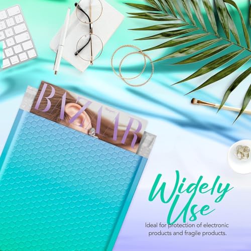 Image of Fuxury Bubble Mailers 8.5x12 inch 240 Pack Padded Envelopes Usable Size 8.5x11 inch | Thick Mailing Envelopes Bubble Opaque Padded Mailers Shipping Bags for Mailing Jewelry Makeup Small Business Fairyland Green