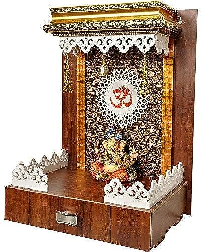 Mereappne Art and Craft Wooden Temple Home Pooja Mandir Mandap Handcrafted Decorative Itemization Gifts Show Piece Item