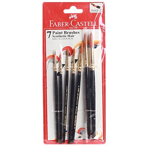 Faber-Castell Faber – Castell rond synthétique Cheveux Brosse de peinture lot 7