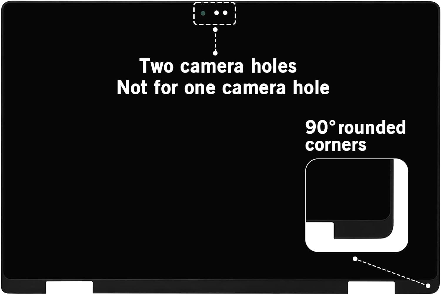 13.3" Screen Replacement for Dell Inspiron 13 7000 7347 7348 7359 P57G P57G001 P57G002 9CWH8 FHD 1920x1080 IPS LCD Display Touch Screen Digitizer Assembly with Right-Angled Bezel