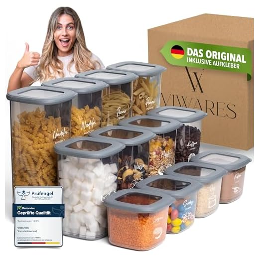 Viwares Vorratsdosen mit Deckel Luftdicht, 12er Vorratsbehälter Set BPA-Frei, Vorratsdose zur Müsli Mehl Aufbewahrung Küche, Praktische Organizer Küche, Frischhaltedosen für Lebensmittelaufbewahrung