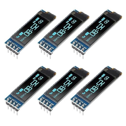 JUZITAO 6PCS I2C Display Module 0.91 Inch I2C OLED Display Module Blue I2C OLED Screen Driver DC 3.3V~5V(Blue Display Color)