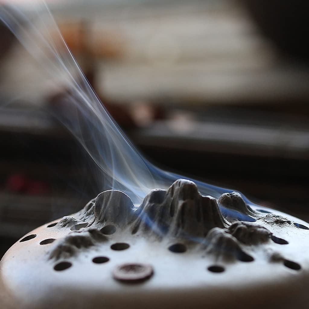 BONAD Räucherkegelhalter Lila Sand handgemachte Sandelholz Ofen kreative Weihrauch Dekoration Pfanne Weihrauch Ofen Aromatherapie Ofen Weihrauch Straße Weihrauch Wasserfall