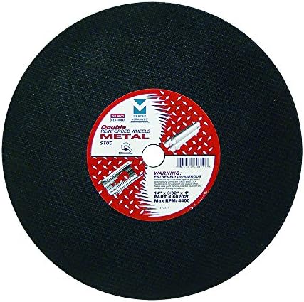 Mercer Industries Aluminum Oxide Chop Saw Wheel 10 Pack - 14" X 3/32" X 1", 10.0 Grit For Ferrous Metals