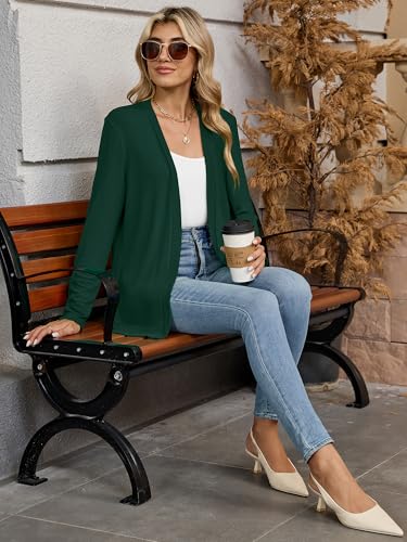 Image of Heymoments Knitted Open Front Cardigan for Women Long Sleeve Causal Bolero Lightweight Sweaters