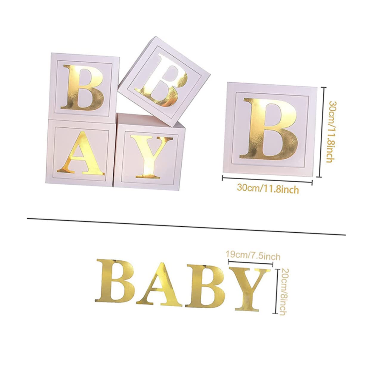 Caja para Globos Baby Letras, 1 Juego de Papel para Fiesta