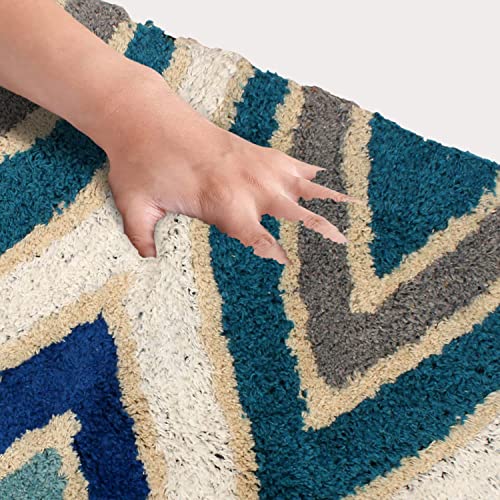 Image of AAZEEM Exclusive Anti Skip mat for Living Room, Door mat for Home Entrance, Door mat for Floor (40 x 60 cm) | Blue Color | Pack of 1|