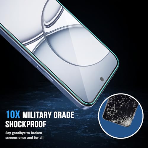 Image of FIRST MART Military-Grade Gorilla Tempered Glass For Realme Narzo 90X (6.8 Inch) With Edge To Edge Screen Coverage and Easy Installation Kit |Black