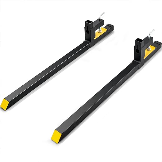 VEVOR Pallet Forks, 2000 lbs Clamp on Pallet Forks, 60" Total Length Heavy Duty Pallet Forks, Tractor Bucket Forks for Tractor Attachments, Skid Steer, Loader Bucket