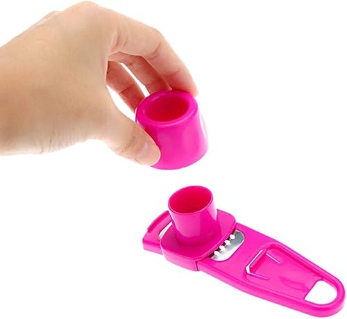 Miniatura 2 de Trituradora de ajo de alta calidad con pelador de rodillos de silicona, a prueba de óxido y apta para lavavajillas (rosa)