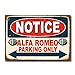 Produktbild Forry Notice Alfa Romeo Parking Only Metall Poster Retro Blechschilder Vintage Schild Zum Cafe Bar Garage Wohnzimmer Schlafzimmer Haus Restaurant Hotel