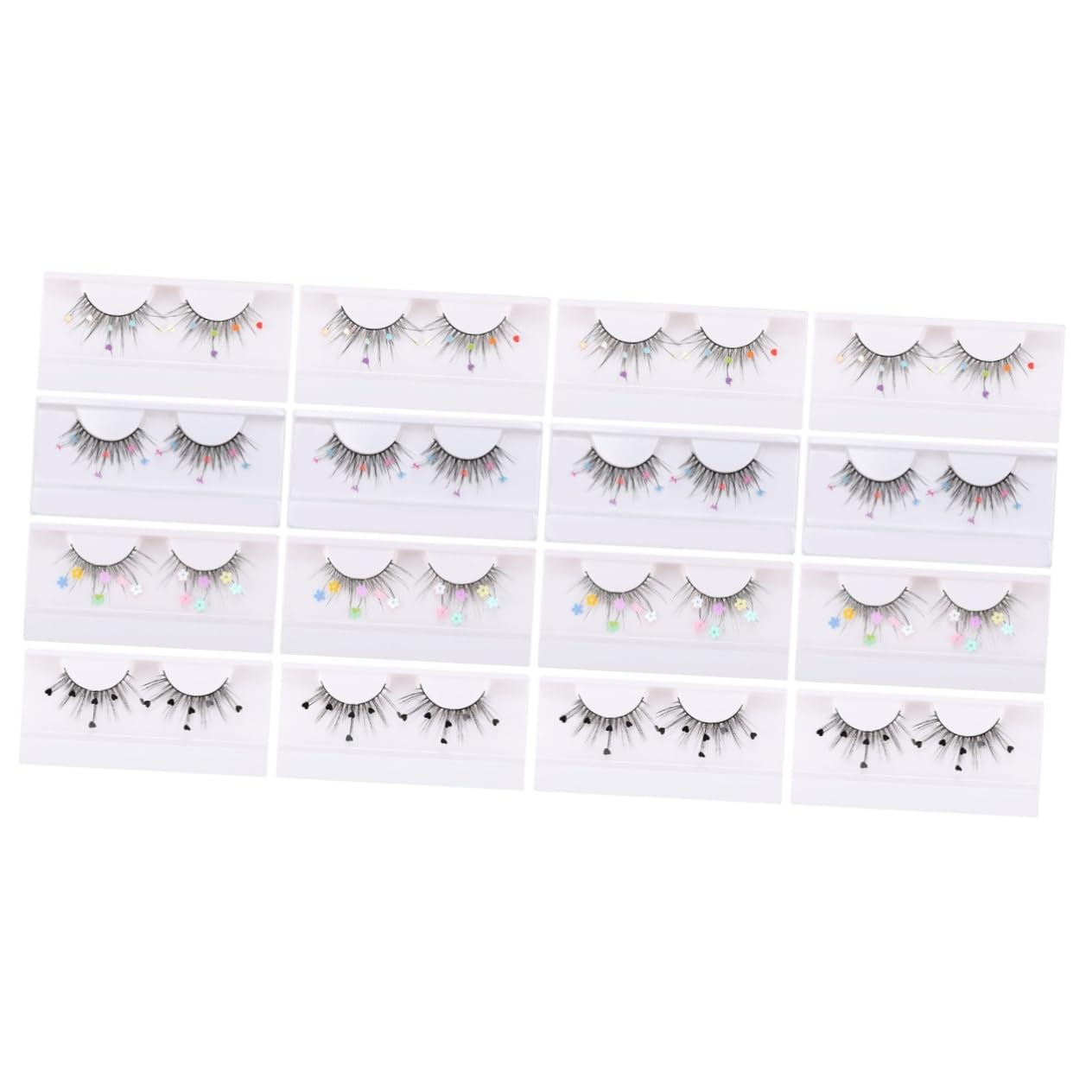 minkissy 16 Paar Pailletten Falsche Wimpern Natürliche Fake Wimpern Performance Wimpern Klebewimpern Künstliche Wimpern Fake Pailletten Wimpern Schmetterlinge Wimpern Glitzer Pailletten