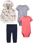 Simple Joys by Carter's baby-girls 4-Piece Jacket, Pant, and Bodysuit SetLayette Set