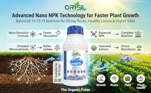 Image of FERTICON NPK 19:19:19 Liquid Nano Plant Nutrient with Seaweed Extract & Chelated Micronutrients | Balanced Crop Nutrition Booster for All Crops | Foliar Spray & Drip Application (250ml)