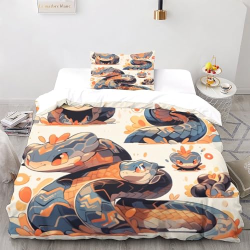 Housse de couette serpent 3D lit simple pour chambre d'enfant - 2