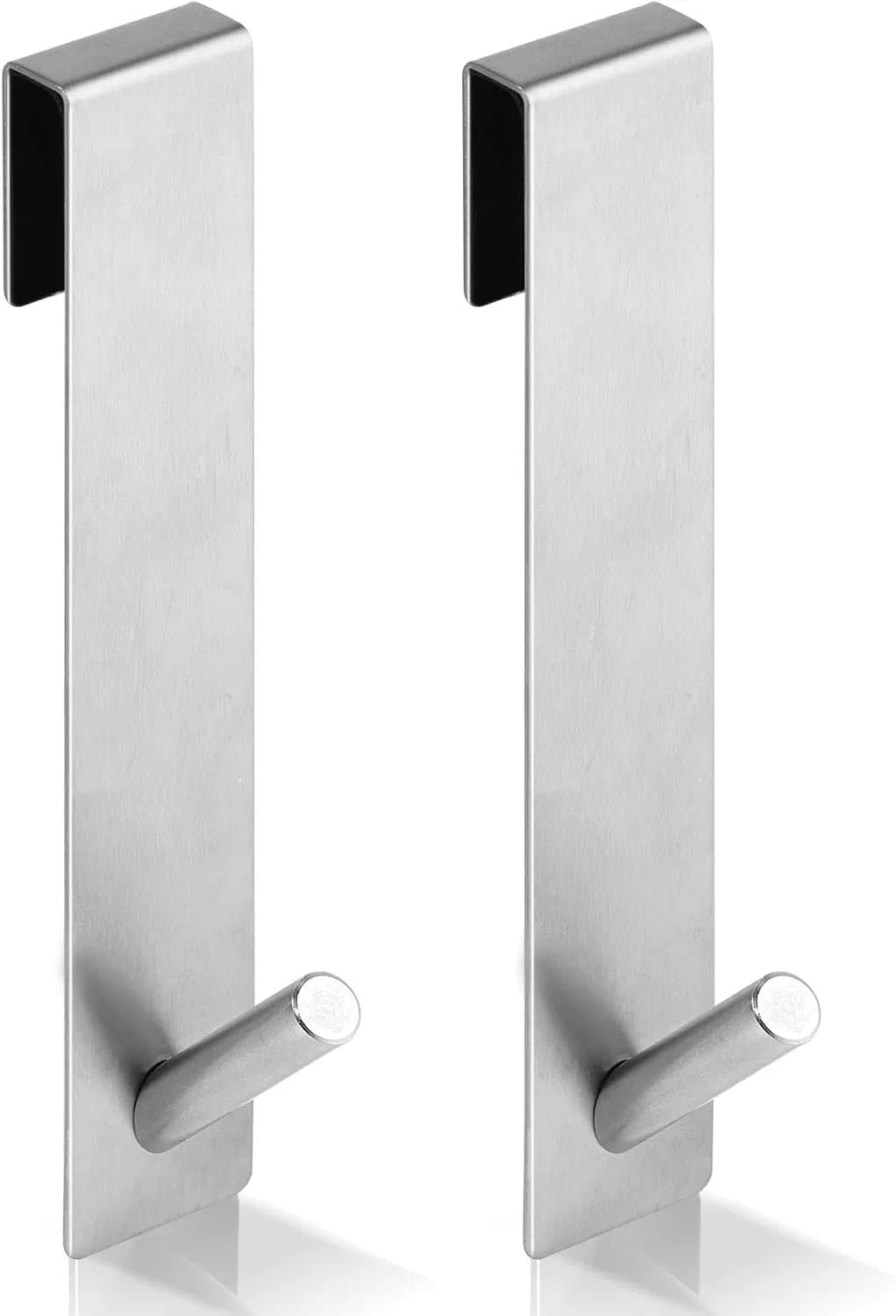 Diyxisk 2 Piece Stainless Steel Shower Hooks 7 Inch Over Door Hooks with Protective Backing Towel Hook Suitable for Room Bathroom Bathrobes Towels