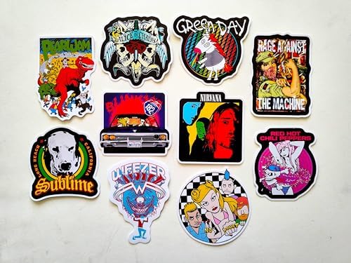 90's Alternative Rock Band Sticker Pack (10 Stickers) Set 15 Grunge alt pop Punk Rock Vinyl Decal Waterproof Collectible Laptop Expressive Music Fan Nostalgic 1990s subculture Album Inspired Art image 4