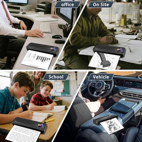 Image of Portable Thermal Wireless Printers for Travel, Inkless Bluetooth Printer Support for 8.5 inchx11 inch US Letter & A4 Thermal Paper Compatible with iOS, Android & Laptop for Tattoo,Office (BG25)