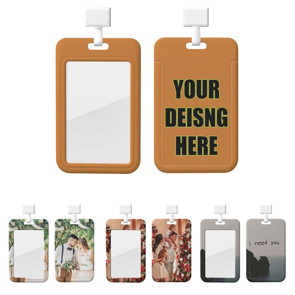 ID Card Badge Holder Custom Add Your Unique Design, Personalized Name Badge Holders for Office Worker, Medical Staffs, Teacher, Student, Peru,