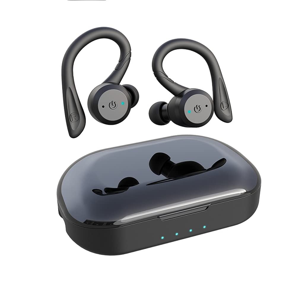 Cuffie Bluetooth con microfono, cuffie wireless con riduzione del rumore, impermeabili IPX7, HI-FI stereo, per palestra, allenamento, corsa, colore nero