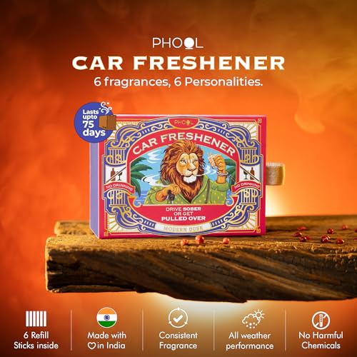Image of Phool Car Perfume - Modern Dusk - Pack of 6 Cartridge - Lasts upto 75 days- Luxury Car Freshner, interior car perfumes and fresheners - Strong Lasting profile - Plug in Mechanism