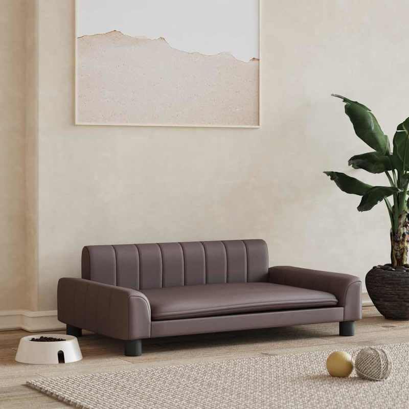 Eleganz Hundebett aus Kunstleder 90x53x30 cm - Luxus Hundekorb für große Hunde, wasserabweisend & pflegeleicht - Ideal für Wohnzimmer oder Schlafzimmer
