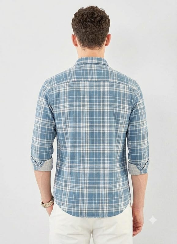 Image of OTUS Men's Cotton Casual Printed Checkered Stylish Shirt for Men