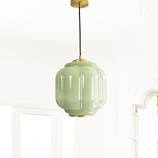 Vintage Milk Glass Pendant Lights Kitchen, Brass Color Glass Ceiling Lig...