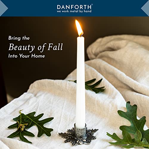 Danforth - Autumn Leaves Candleholder - Pewter - Product Measures: 3 3/4 Inches X 3 1/8 Inches X1 1/2 Inches Tall - Handcrafted - Made In Usa #TOP2