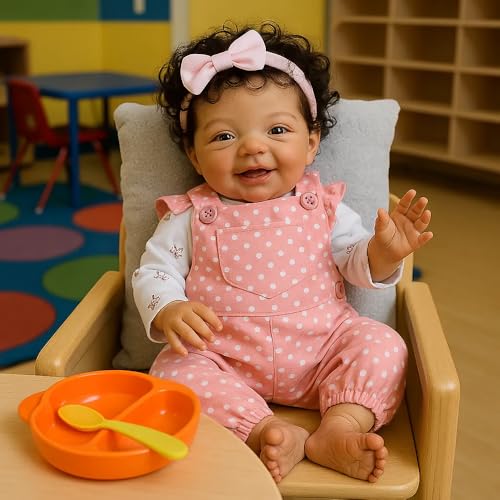 Anano Muñeca Reborn Bebé Negra 20 Pulgadas Silicona miniatura 5