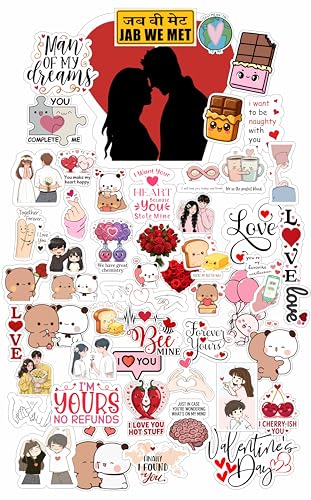 Image of Valentine Stickers for Kids & Teens - Vinyl Decals | Waterproof Stickers for Laptops, Water Bottles, Bikes