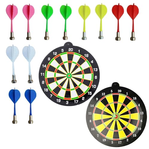 13 Pcs Magnetic Dart Board Sets Including Dart Boards (Random color) and Magnetic Darts Outdoor Darts Board Set for Garden Suitable for Indoor and Outdoor Games Gifts