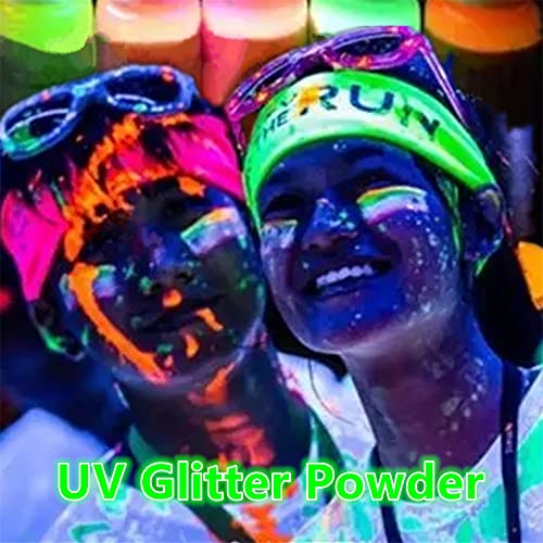 image for Go Ho Hair and Body Glitter Spray, Festival Glitter UV Glow Effect Gli