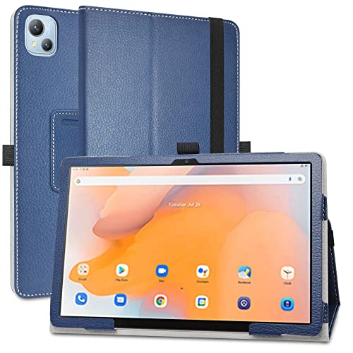 MAMA MOUTH Compatible avec Blackview Tab 13 Coque,Slim Fit PU Cuir Etui et Pliable Stand Housse Support Ultra-Mince et Léger Etui Cover Coque Case pour 10.1" Blackview Tab 13 Tablet,Bleu Cover