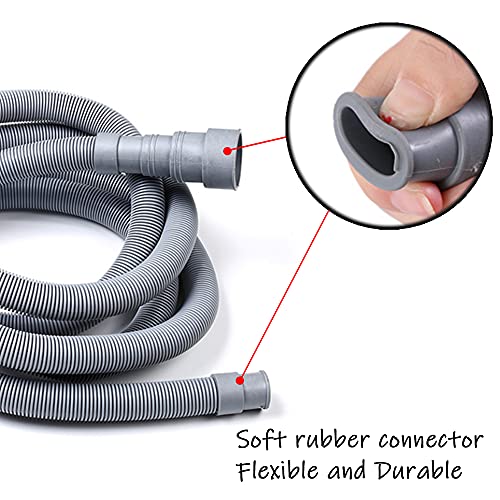 Hlmoptimo 6-10 Feet Universal Washing Machine Drain Hose Flexible Dishwasher Drain Hose Extension Kits Corrugated Washer Hose W/ 1 Adapter 4 Hose Clamps 1 U-Bend Hose Holder thumb #5